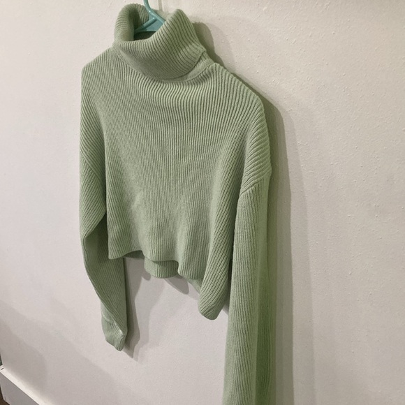 Mint green chunky crop sweater - Picture 4 of 7